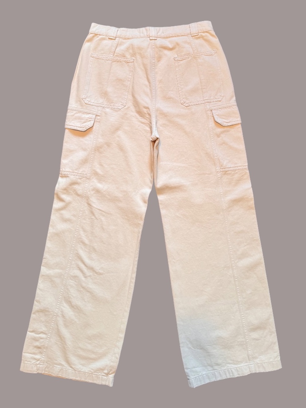 Hudson Jeans Cotton Cargo Pants Wide Leg Great Egret (Off-White) Size 31 - Picture 6 of 8